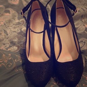 Sparkly black high heels